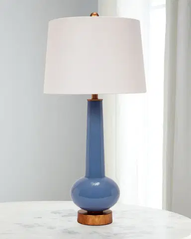 Old World Design Daphne Buffet Lamp With Linen Shade | Thumbnail 2