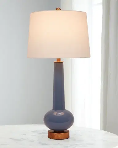 Old World Design Daphne Buffet Lamp With Linen Shade | Thumbnail 1