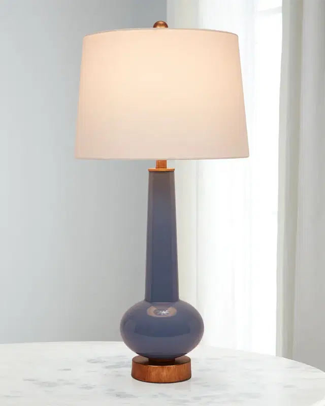 Old World Design Daphne Buffet Lamp With Linen Shade