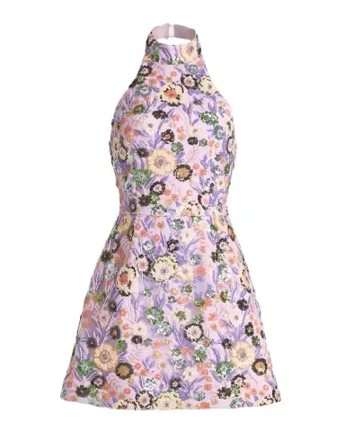 HELSI Sarah Floral Sequin Halter Mini Dress | Thumbnail 1