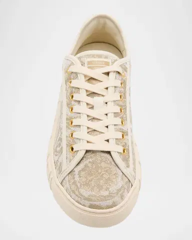 Versace La Greca Embroidered Low-Top Sneakers | Thumbnail 6
