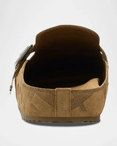 Burberry Men's Urchin Suede Check-Embossed Clogs | Thumbnail 4 Burberry Men's Urchin Suede Check-Embossed Clogs | Thumbnail 4