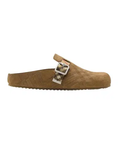 Burberry Men's Urchin Suede Check-Embossed Clogs | Thumbnail 1 Burberry Men's Urchin Suede Check-Embossed Clogs | Thumbnail 1