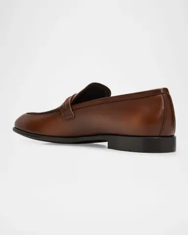Ferragamo Men's Terence Calfskin Gancini Saddle-Strap Loafers | Thumbnail 4 Ferragamo Men's Terence Calfskin Gancini Saddle-Strap Loafers | Thumbnail 4