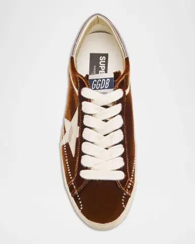 Golden Goose Men's Super Star Velvet Low-Top Sneakers | Thumbnail 4 Golden Goose Men's Super Star Velvet Low-Top Sneakers | Thumbnail 4