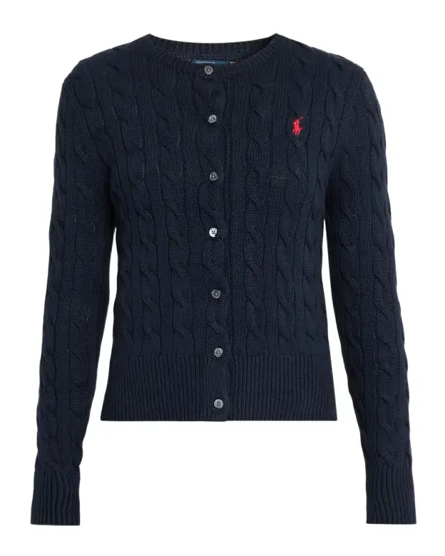 Polo Ralph Lauren Cable-Knit Cotton Crewneck Cardigan