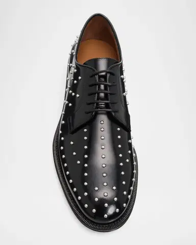 Giuseppe Zanotti Men's GZ-Tag Studded Leather Derby Shoes | Thumbnail 3