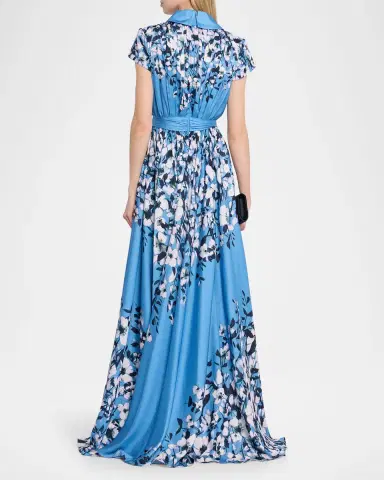Aidan Mattox Floral-Print Chiffon Maxi Dress | Thumbnail 3 Aidan Mattox Floral-Print Chiffon Maxi Dress | Thumbnail 3