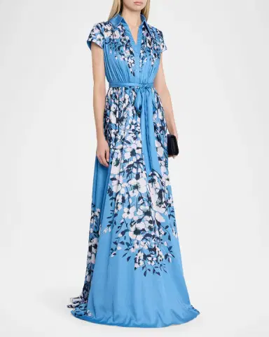 Aidan Mattox Floral-Print Chiffon Maxi Dress | Thumbnail 4 Aidan Mattox Floral-Print Chiffon Maxi Dress | Thumbnail 4