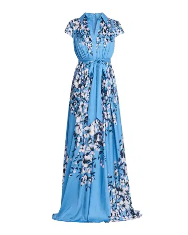 Aidan Mattox Floral-Print Chiffon Maxi Dress | Thumbnail 1 Aidan Mattox Floral-Print Chiffon Maxi Dress | Thumbnail 1