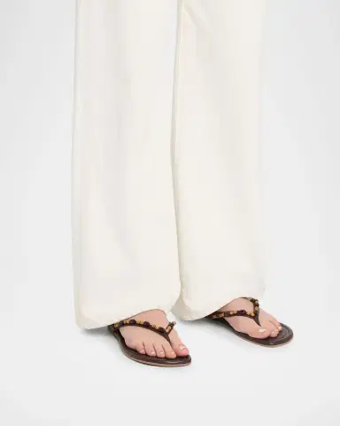 Staud Freja Beaded Leather Thong Sandals | Thumbnail 2