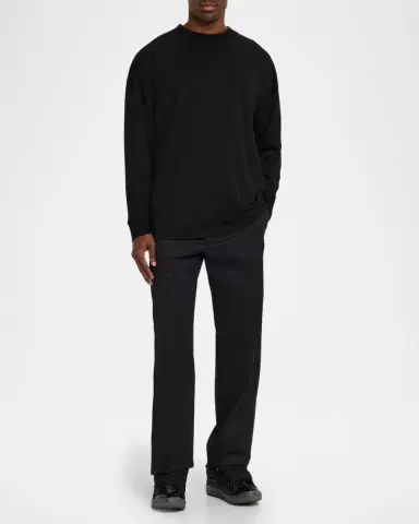 Lanvin Men's Curb Satin Leather Oversized Sneakers | Thumbnail 3 Lanvin Men's Curb Satin Leather Oversized Sneakers | Thumbnail 3