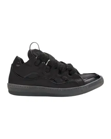 Lanvin Men's Curb Satin Leather Oversized Sneakers | Thumbnail 1 Lanvin Men's Curb Satin Leather Oversized Sneakers | Thumbnail 1