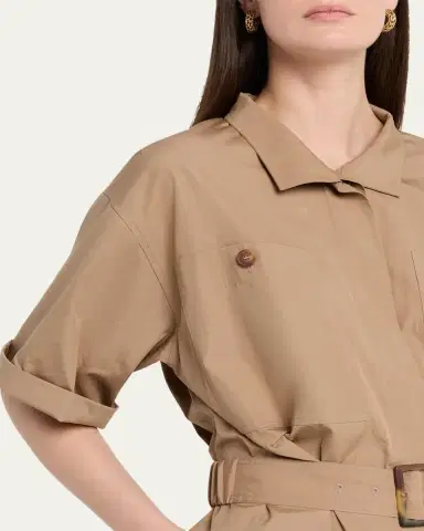 Lafayette 148 New York Belted Cotton Midi Shirtdress | Thumbnail 9