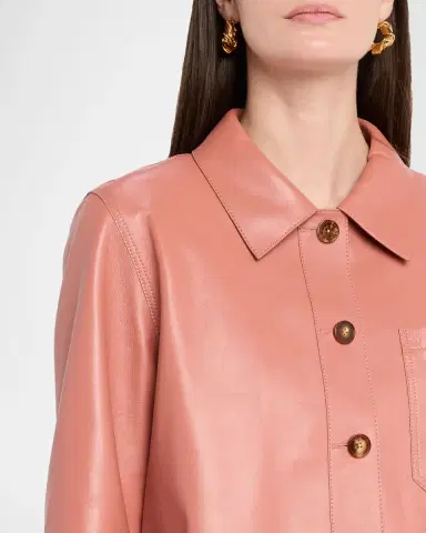 Lafayette 148 New York Button-Down Nappa Leather Jacket | Thumbnail 4 Lafayette 148 New York Button-Down Nappa Leather Jacket | Thumbnail 4
