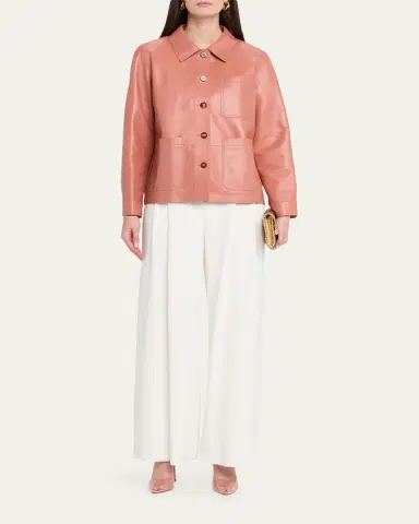 Lafayette 148 New York Button-Down Nappa Leather Jacket | Thumbnail 6 Lafayette 148 New York Button-Down Nappa Leather Jacket | Thumbnail 6