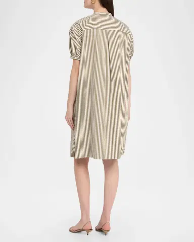 Lafayette 148 New York Striped Puff-Sleeve Shift Dress | Thumbnail 2