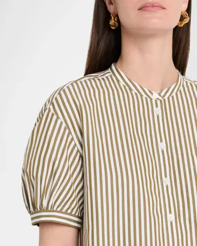 Lafayette 148 New York Striped Puff-Sleeve Shift Dress | Thumbnail 4