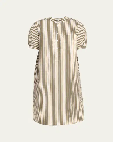 Lafayette 148 New York Striped Puff-Sleeve Shift Dress | Thumbnail 5