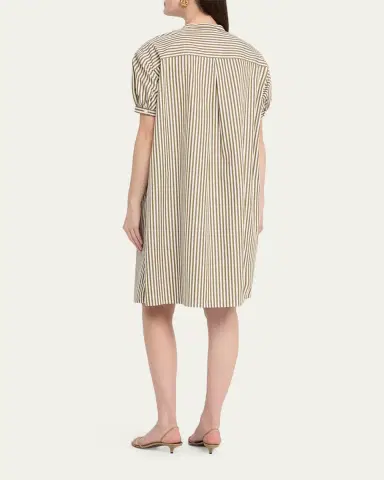 Lafayette 148 New York Striped Puff-Sleeve Shift Dress | Thumbnail 7