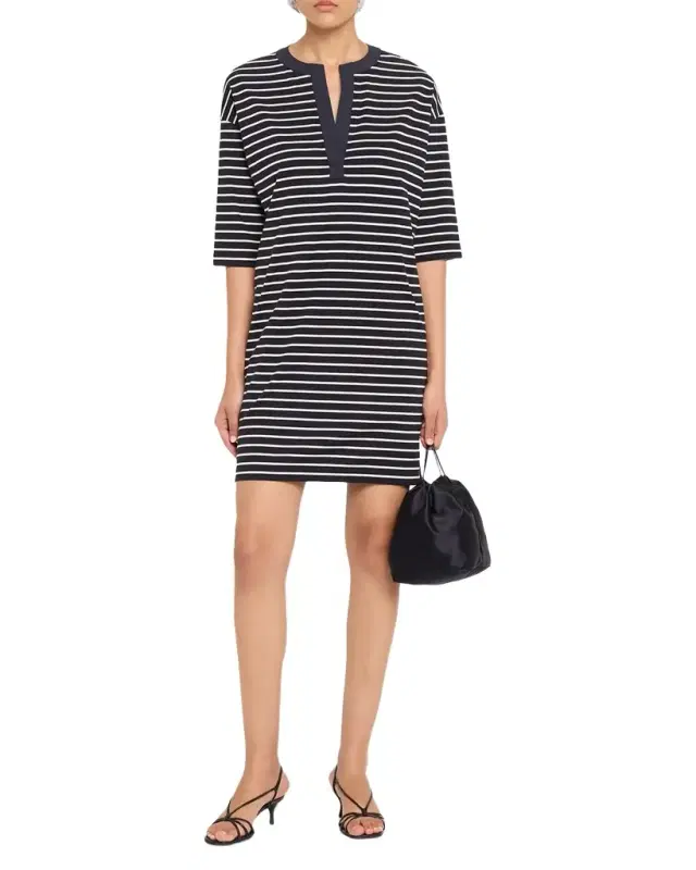 Striped Jersey Mini Shift Dress