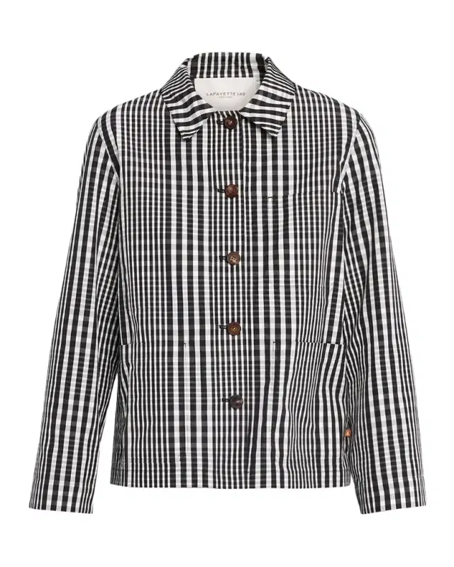 Gingham-Print Cotton Jacket