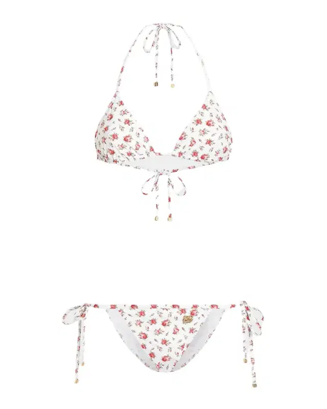 Dolce & Gabbana Rose Triangle Two-Piece Swimsuit