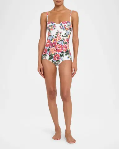 Dolce & Gabbana Floral Balconette One-Piece Swimsuit | Thumbnail 2