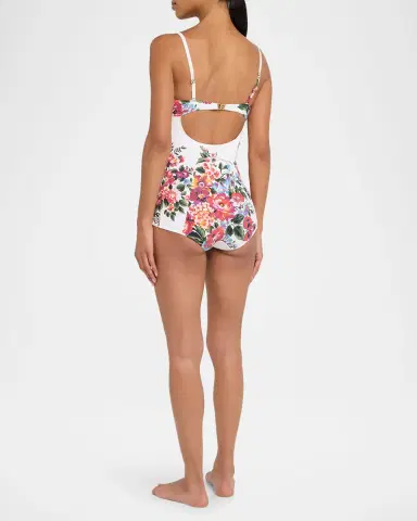 Dolce & Gabbana Floral Balconette One-Piece Swimsuit | Thumbnail 3