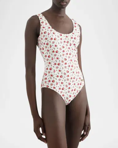 Dolce & Gabbana Rose Scoop-Back One-Piece Swimsuit | Thumbnail 2