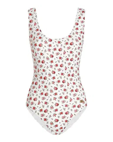 Dolce & Gabbana Rose Scoop-Back One-Piece Swimsuit | Thumbnail 1