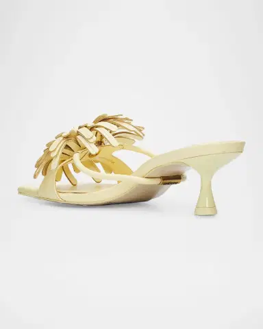 Cult Gaia 50mm Alora Leather Kitten-Heel Sandals | Thumbnail 4