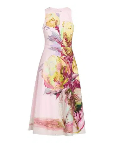 Rickie Freeman for Teri Jon Sleeveless Floral-Print Cotton Midi Dress | Thumbnail 1 Rickie Freeman for Teri Jon Sleeveless Floral-Print Cotton Midi Dress | Thumbnail 1
