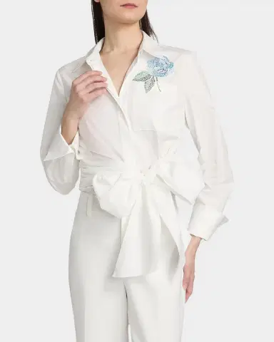 Ungaro Dixie Embellished Bow-Belt Button-Down Blouse | Thumbnail 4 Ungaro Dixie Embellished Bow-Belt Button-Down Blouse | Thumbnail 4