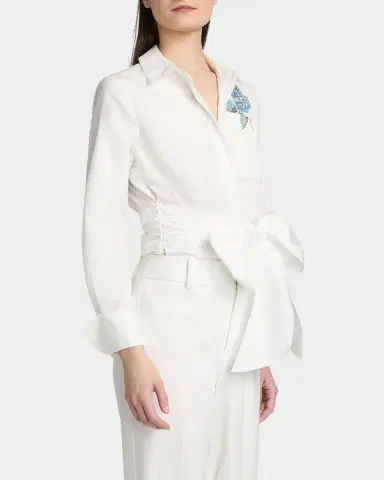 Ungaro Dixie Embellished Bow-Belt Button-Down Blouse | Thumbnail 7 Ungaro Dixie Embellished Bow-Belt Button-Down Blouse | Thumbnail 7