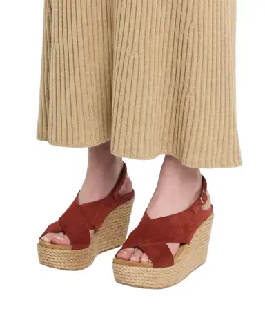Pedro Garcia 85mm Donvina Suede Crisscross Wedge Espadrilles | Thumbnail 1 Pedro Garcia 85mm Donvina Suede Crisscross Wedge Espadrilles | Thumbnail 1