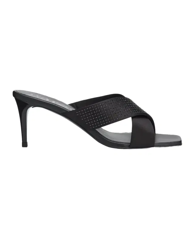 60mm Idona Embellished Satin Crisscross Mules