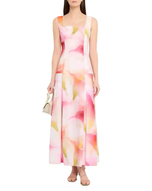 Square-Neck Floral-Print Maxi Tank Dress