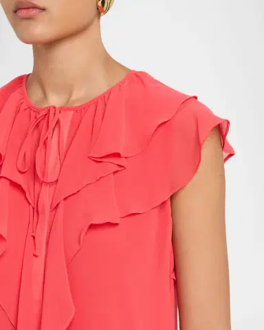 Kobi Halperin Maren V-Neck Sleeveless Ruffle Blouse | Thumbnail 5 Kobi Halperin Maren V-Neck Sleeveless Ruffle Blouse | Thumbnail 5