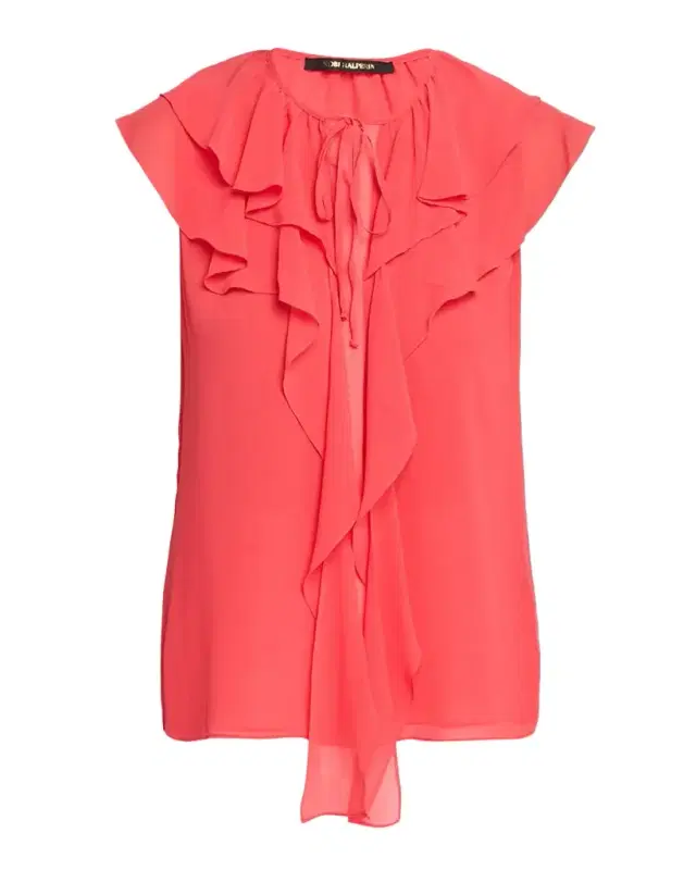 Maren V-Neck Sleeveless Ruffle Blouse