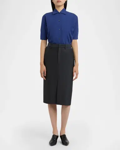 Jil Sander Waist-Cutout Wool Suiting Skirt | Thumbnail 2 Jil Sander Waist-Cutout Wool Suiting Skirt | Thumbnail 2