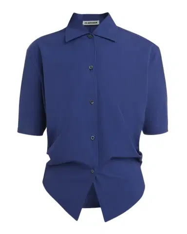 Jil Sander Gathered Short-Sleeve Button-Down Shirt | Thumbnail 1