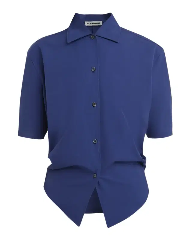 Jil Sander Gathered Short-Sleeve Button-Down Shirt