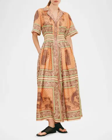 ALÉMAIS Alberta Smocked Maxi Shirtdress | Thumbnail 2 ALÉMAIS Alberta Smocked Maxi Shirtdress | Thumbnail 2