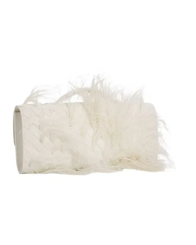 Bottega Veneta Andiamo Feather Leather Clutch Bag