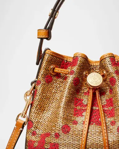 Tory Burch Mini T Monogram Jacquard Woven Bucket Bag | Thumbnail 3 Tory Burch Mini T Monogram Jacquard Woven Bucket Bag | Thumbnail 3