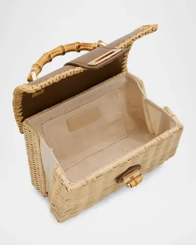 BTB Los Angeles Debon Rattan & Leather Top Handle Bag | Thumbnail 2