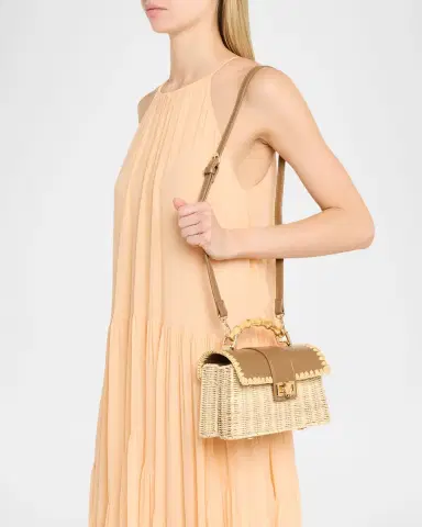 BTB Los Angeles Debon Rattan & Leather Top Handle Bag | Thumbnail 4