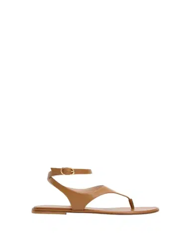 Stuart Weitzman Marley Nappa Leather Flat Thong Sandals | Thumbnail 1 Stuart Weitzman Marley Nappa Leather Flat Thong Sandals | Thumbnail 1