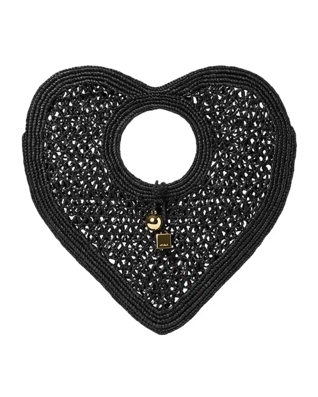 Jacquemus The Spiaggia Coeur Woven Heart Top-Handle Bag